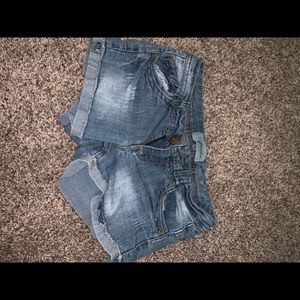 Light wash jeans shorts